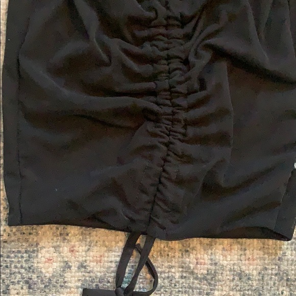 Black Mesh Ruched Bardot Bodycon Dress NWT - Picture 6 of 6